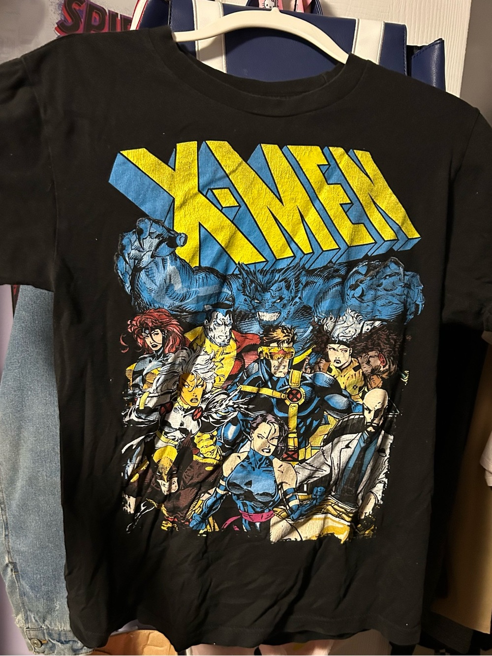 Marvel X-Men Black Short Sleeve Tee with Yellow & Blue Logo